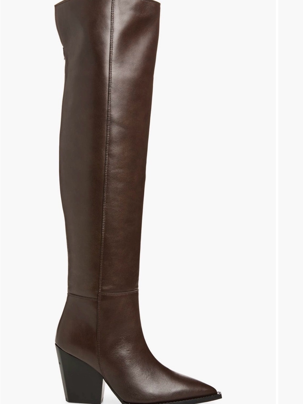 AllSaints Dark Brown Leather Over-the-Knee Boots